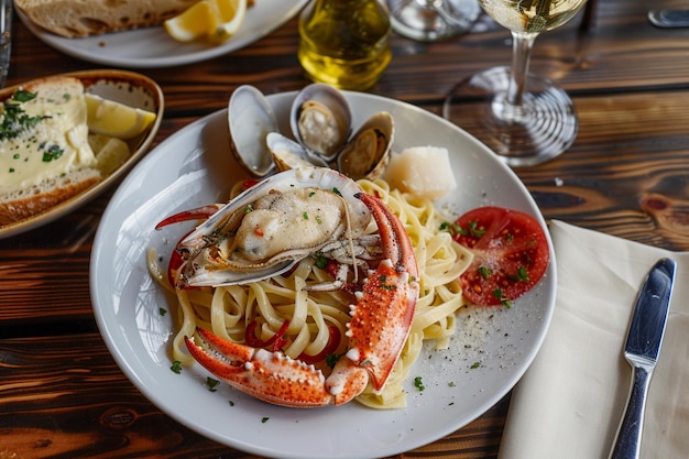 Foto deliziosi frutti di mare fettuccine authentic italian fare