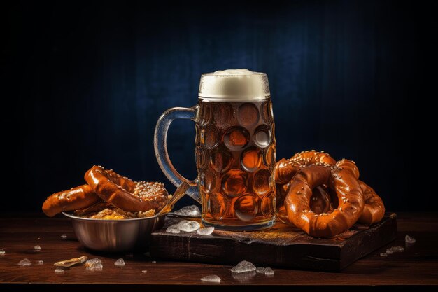 Tasty Soft baked pretzel with salt Generate ai