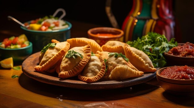 Photo tasty spicy meat empanadas argentine empanadas neural network ai generated