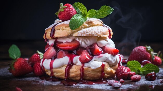 Foto saporiti puff di crema di fragola