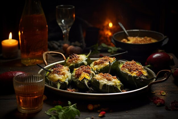 Tasty Stuffed Poblanos with Cheese Filling