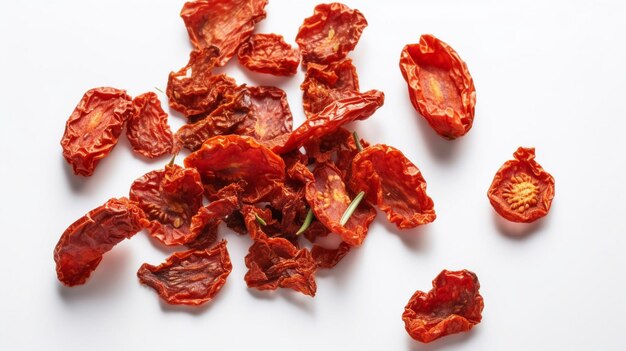 Photo tasty sun dried tomatoes on white background