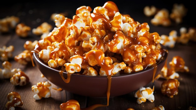 Tasty sweet caramel popcorn