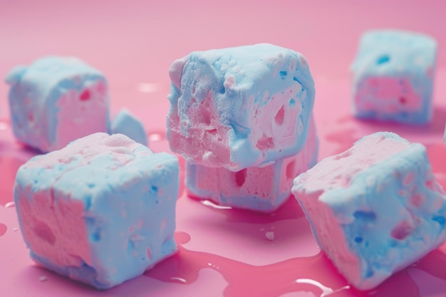 Foto dolci e gustosi marshmallows su uno sfondo colorato dolci e gusto marshmallow su uno sfundo colorato