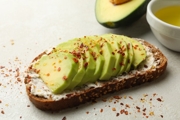 Tasty toast with avocado