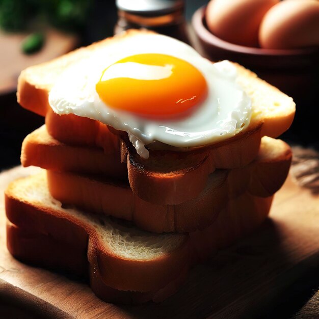 Tasty toast with fried egg