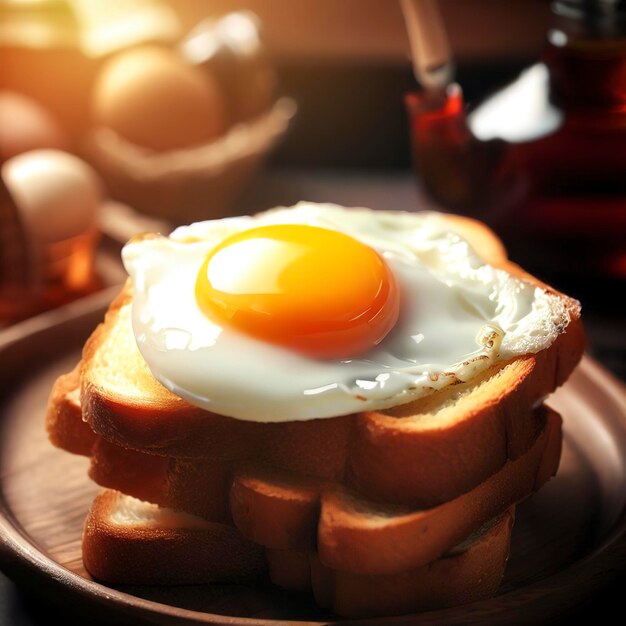 Tasty toast with fried egg