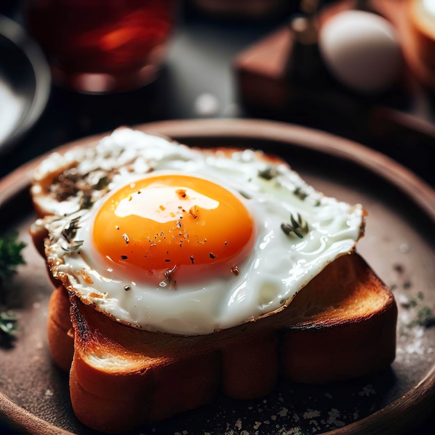 Tasty toast with fried egg