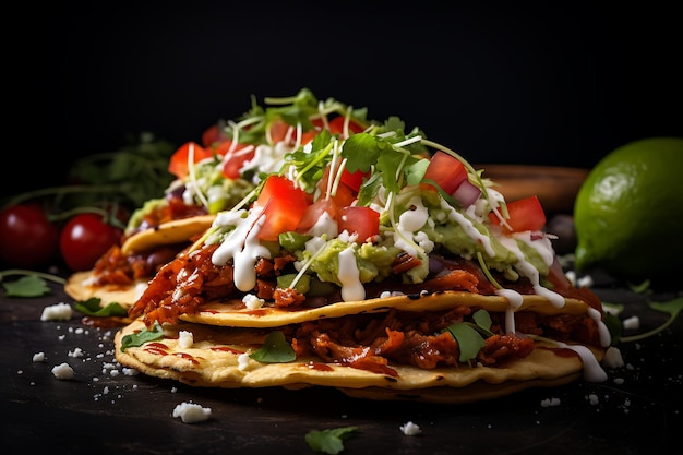 Tasty tostadas mexican food photography