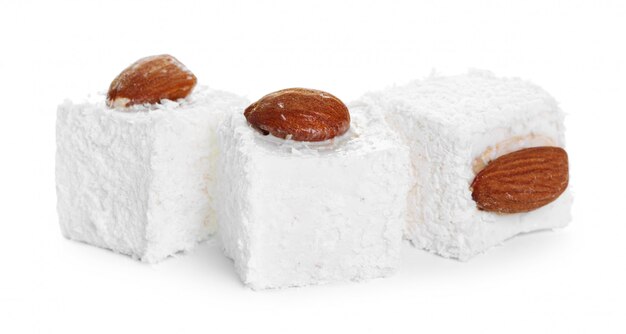 Tasty Turkish delight isolated