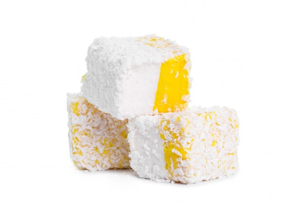 Tasty Turkish delight isolated