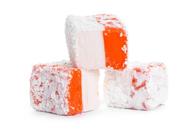 Tasty Turkish delight isolated