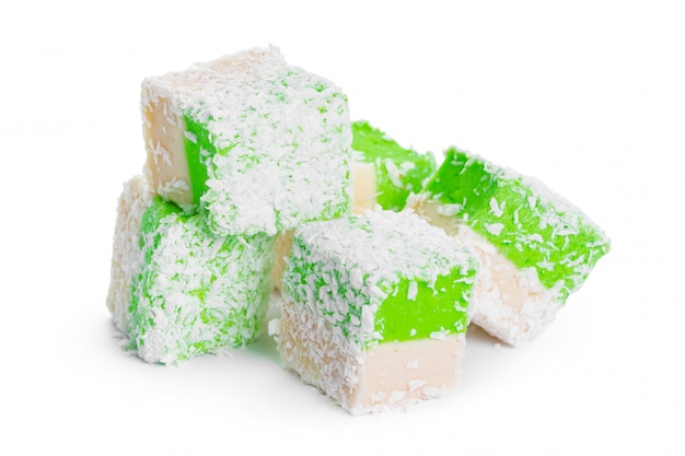 Tasty Turkish delight isolated