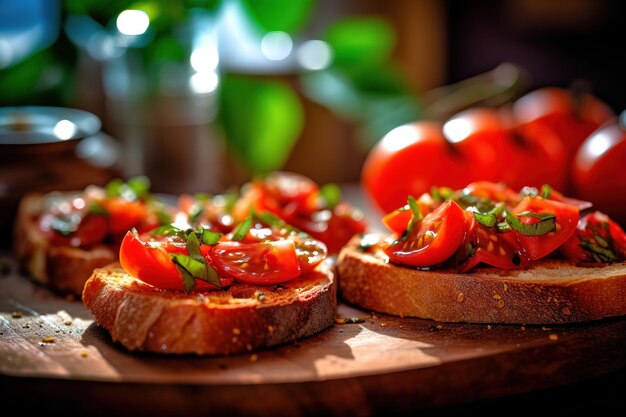 Foto bruschetta vegana gustosa