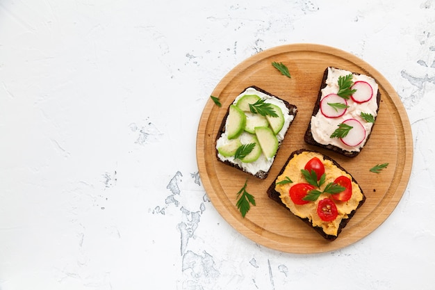 Tasty vegetarian toasts