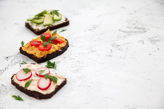 Tasty vegetarian toasts