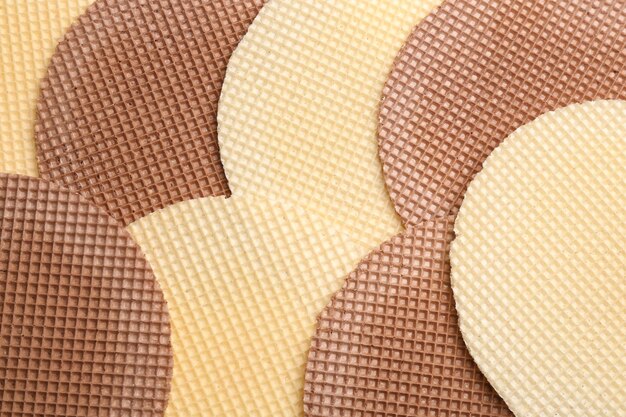 Tasty wafers as background closeup Crispy food