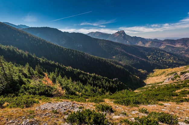 Tatra-gebergte uitzicht vanaf de bergkam in de herfst polen