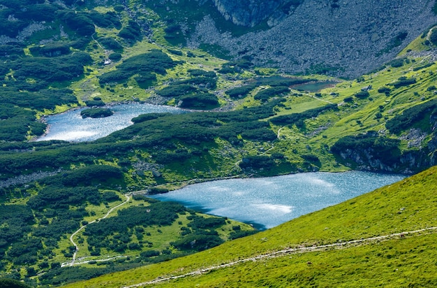 Гора Татры, Польша, вид на долину Гасеницова и группу ледниковых озер