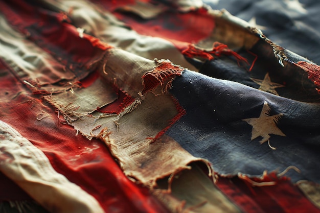 A tattered and torn flag a visual representation of the struggle for justice in the face of systemic oppression
