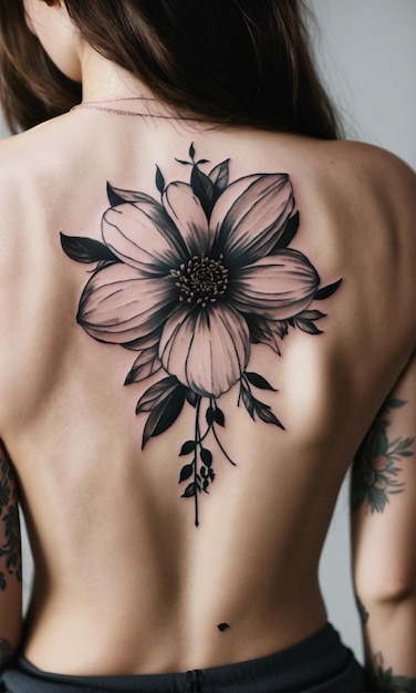 tattoo on the back of a womans back