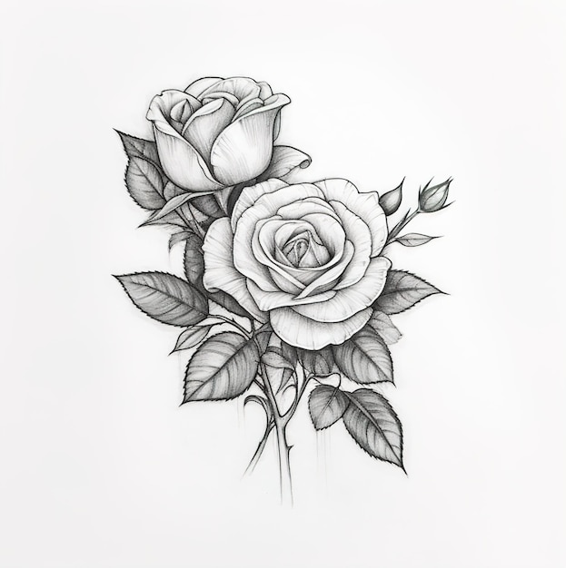 A tattoo design for a rose that says the name on it