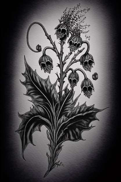 The tattoo of the flower of the lily of the valley.