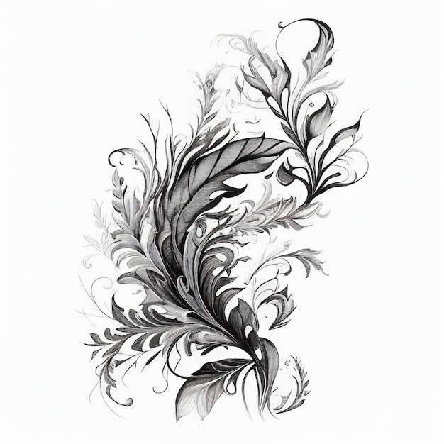 Tattoo pattern on white background Generative AI