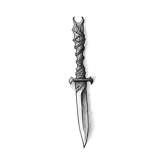 Tattoo Vintage dagger ai generated