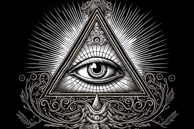 Photo the tattooing tradition of the allseeing eye pyramid emblem freemasonry and the afterlife