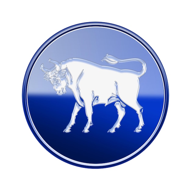 Photo taurus zodiac icon blue