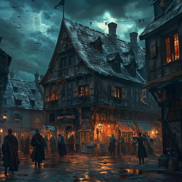 tavern at night