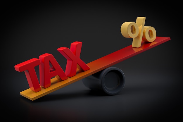 Tax Concept with Percentage Symbol - 3D Rendering