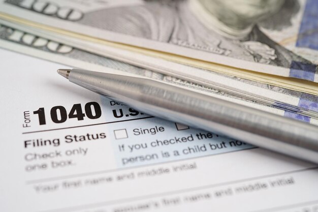Налоговая форма 1040 США Концепция бизнес-финансирования декларации о подоходном налоге с физических лиц
