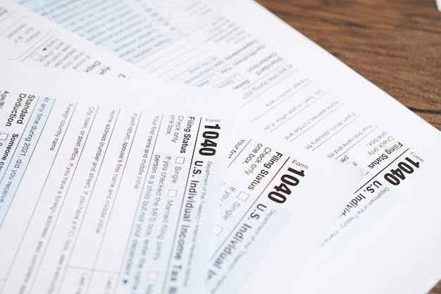 アメリカ合衆国 1040 個人所得税申告書 ビジネスファイナンスコンセプト