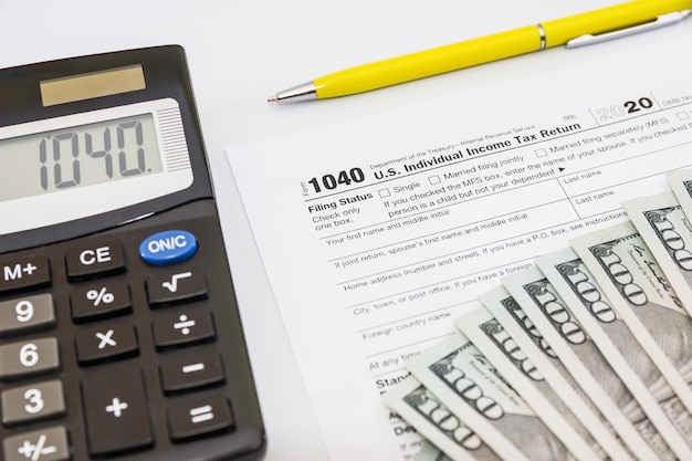 Tax forms 1040. Financial concept.