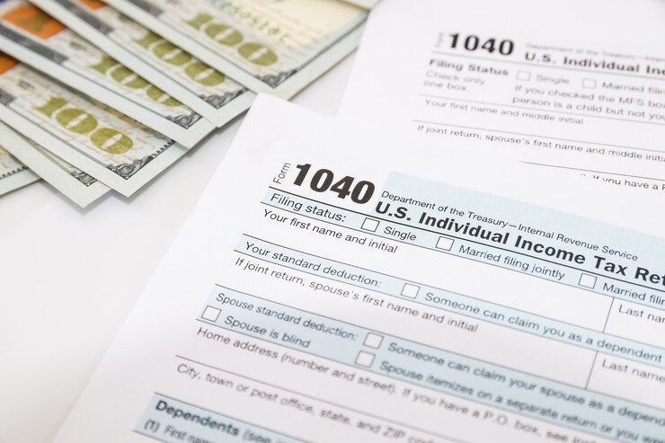 Photo tax forms 1040. financial concept.