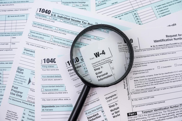 Tax forms are not carefully arranged in the workplace in the office