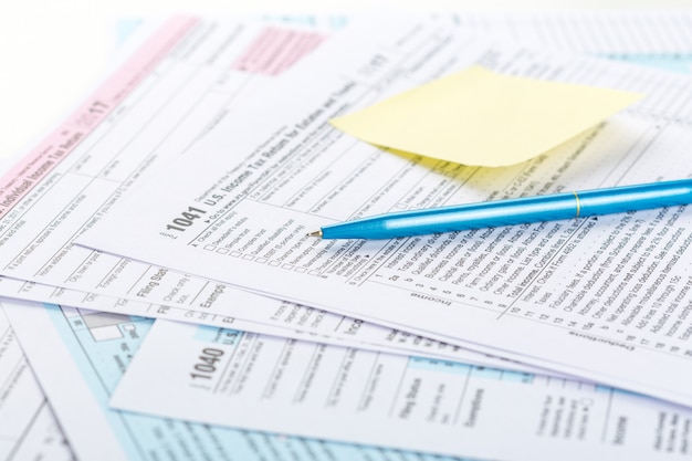 Tax forms, close up