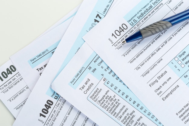 Tax forms, close up