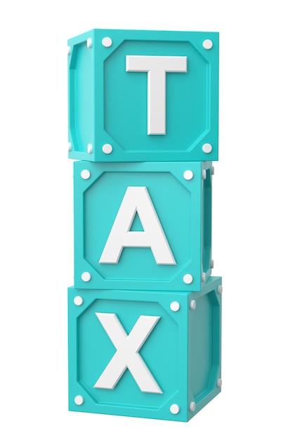 Tax text box 3D illustration