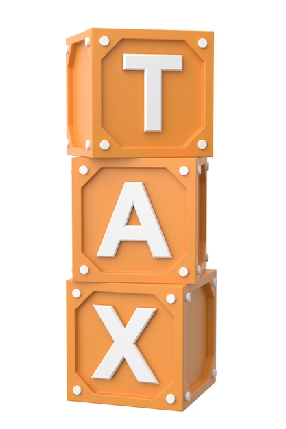 Tax text box 3D illustration