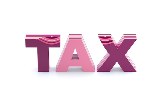 Налоговое слово деловой финансовой концепции или уплаты налогов на деньги на фоне экономики 3d рендеринг