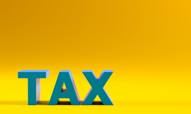 Taxes text on yellow.