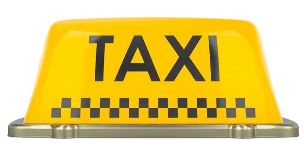Photo taxi car signboard 3d rendering