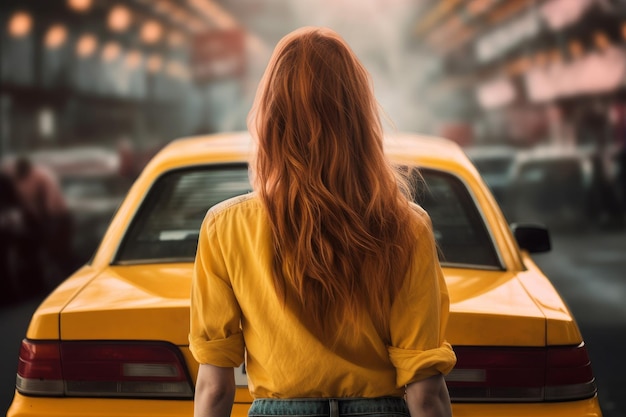 Taxi driver woman Generate Ai