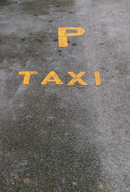 TAXI Parking Sign on the Street