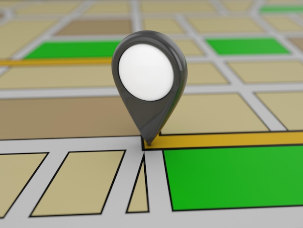 都市地図上のタクシー標識
