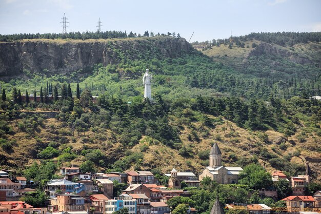 トビリシ、ジョージア、2017年7月18日：タマル女王の記念碑の眺め