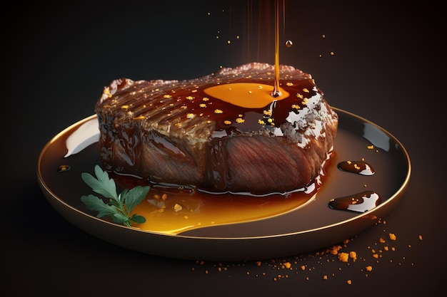 Tbone steak sappig tot op het punt van honing Gemaakt met generatieve AI-technologie